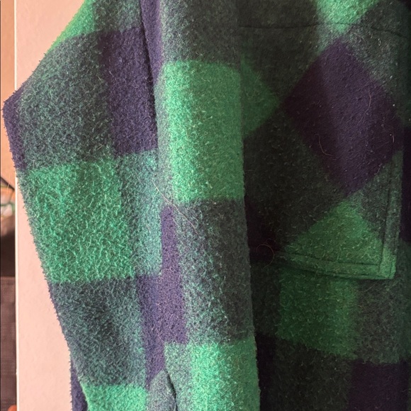 Zara Checkered Green and Navy Shacket - Picture 5 of 6